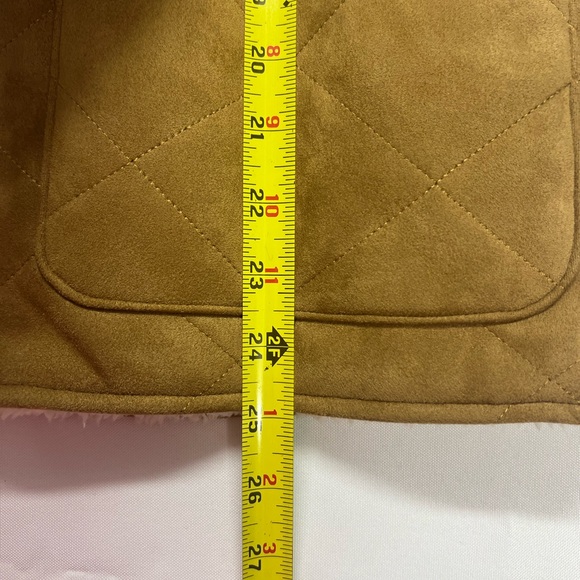 Z Supply Womens Vest Faux Suede Faux Fur Lined XS Zip Up Cozy Cabin Quilted - Picture 11 of 11